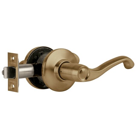 Schlage Grade 2 Tubular Lock, Passage/Closet Latch Function, Non-Keyed, Flair Lever, Antique Brass Finish S10D FLA 609 LH